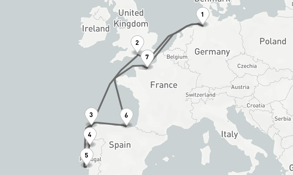 12 days, round-trip - Westeuropas Vielfalt - AbBis Bremerhaven 13日間