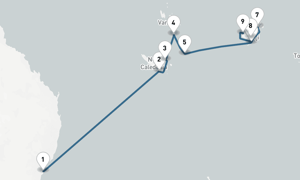 11 days, one-way from Sydney to Lautoka 12日間