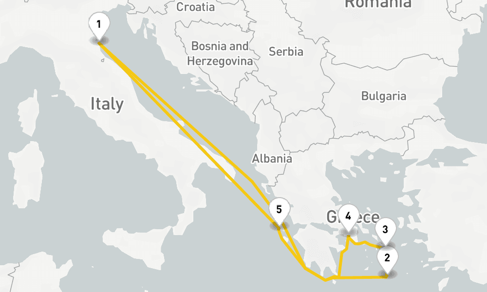 7 days, round-trip Greek Isles Cruise 8日間