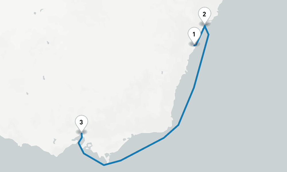 4 days, one-way from Sydney to Melbourne 5日間