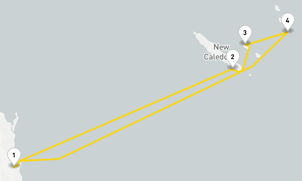 7 days, round-trip Vanuatu New Caledonia 8日間
