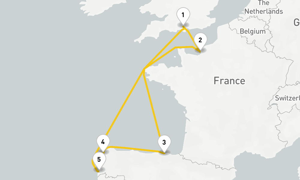 7 days, round-trip Spain France Cruise 8日間