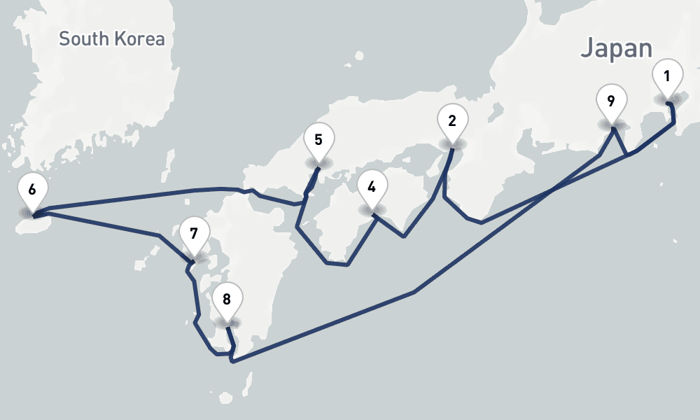 12 days, round-trip Best of Japan 13日間
