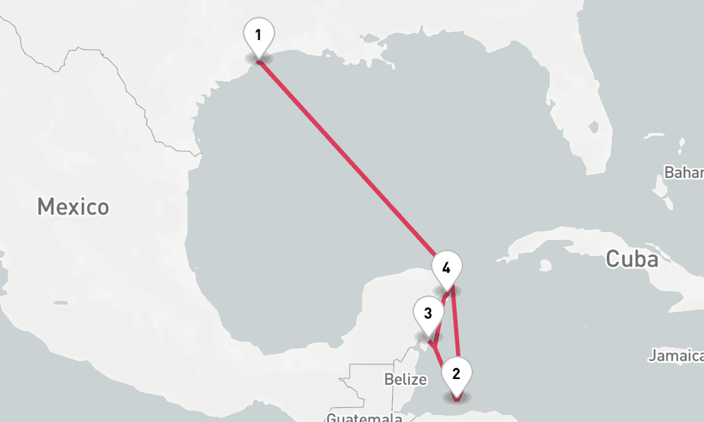 7 nights / 8 days, Galveston (Texas) Round trip