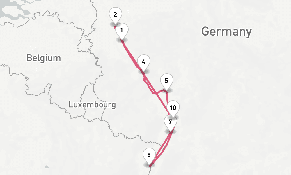 7 days, round-trip Rhine 8日間
