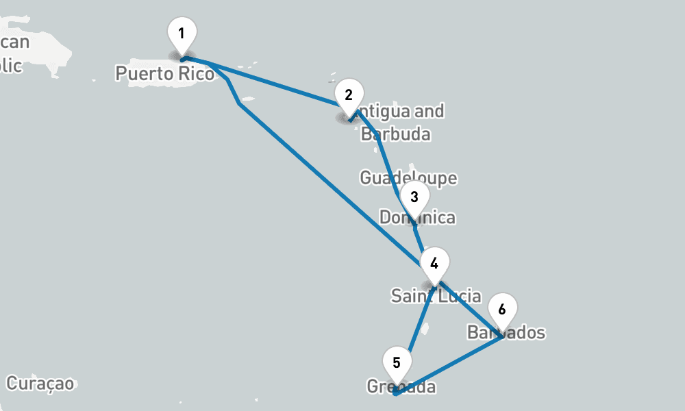 7 days, round-trip Southern Caribbean with Barbados and St. Kitts 8日間
