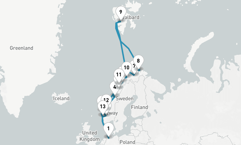 20 nights / 21 days, Bremerhaven (Bremen, Germany) Round trip