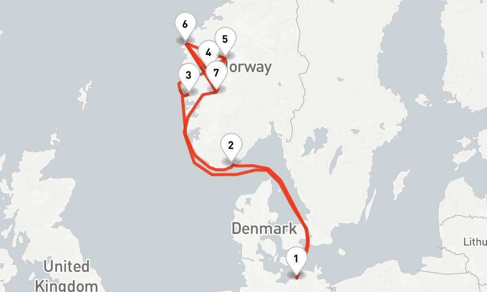 9 nights / 10 days, Warnemunde (Rostock, Germany) Round trip