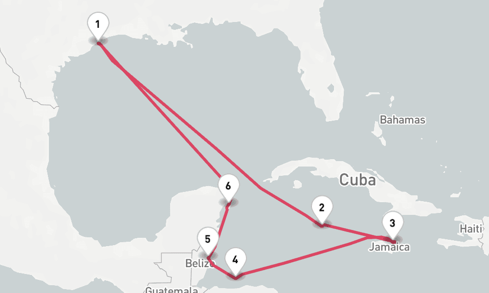 10 nights / 11 days, Galveston (Texas) Round trip