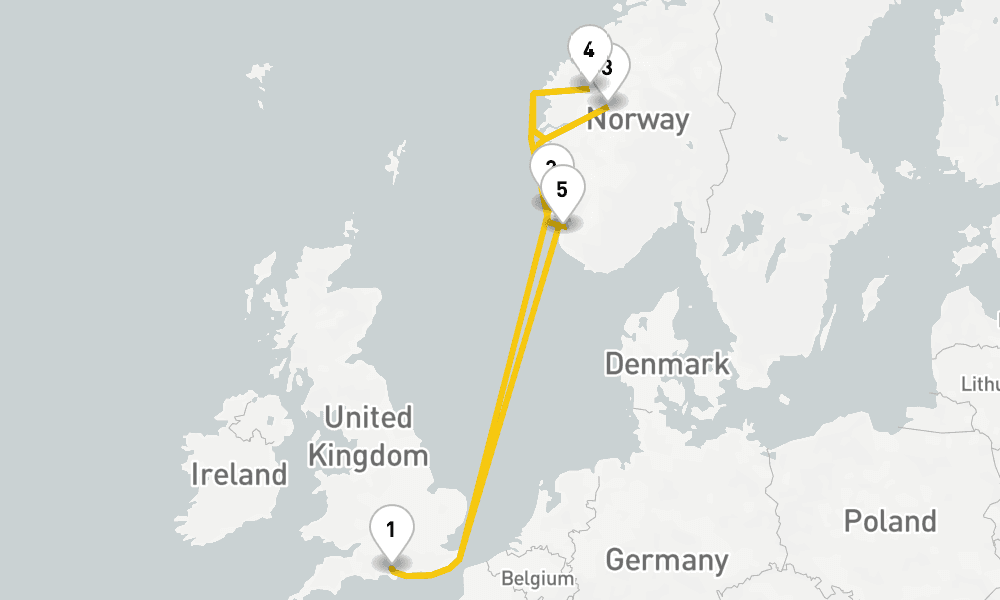7 days, round-trip Norwegian Fjords Cruise 8日間
