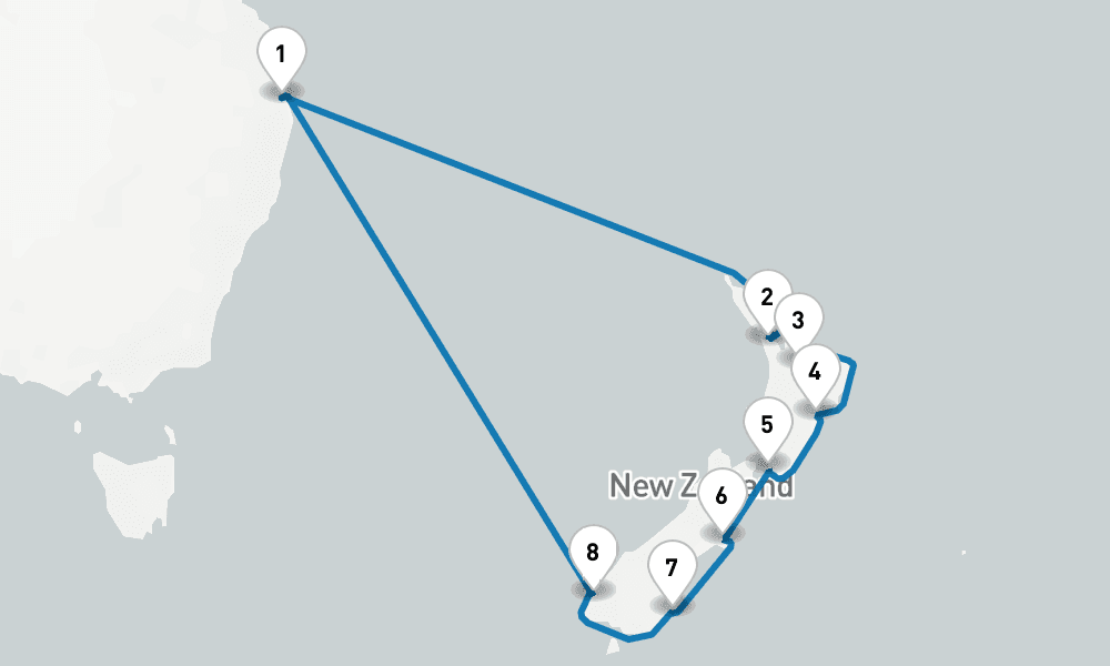 14 days, round-trip New Zealand 15日間
