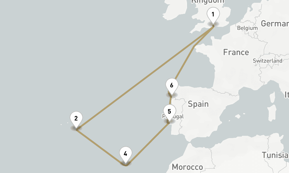 12 days, round-trip Azores 13日間