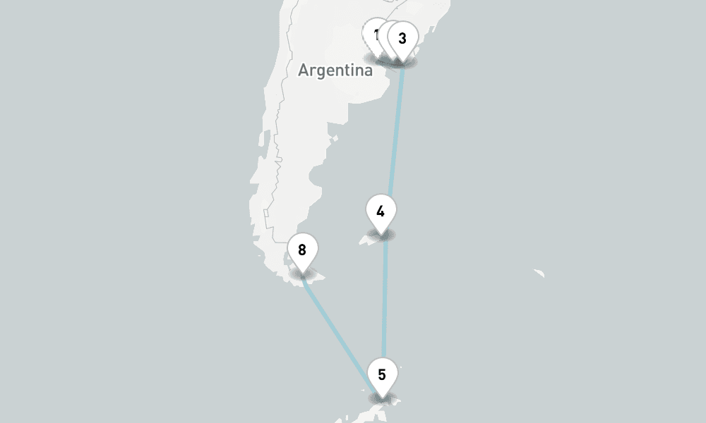 12 days, one-way from Buenos Aires to Ushuaia 13日間