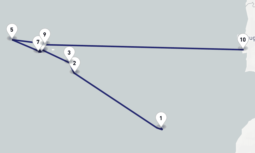 14 days, one-way from Funchal to Lisbon 15日間
