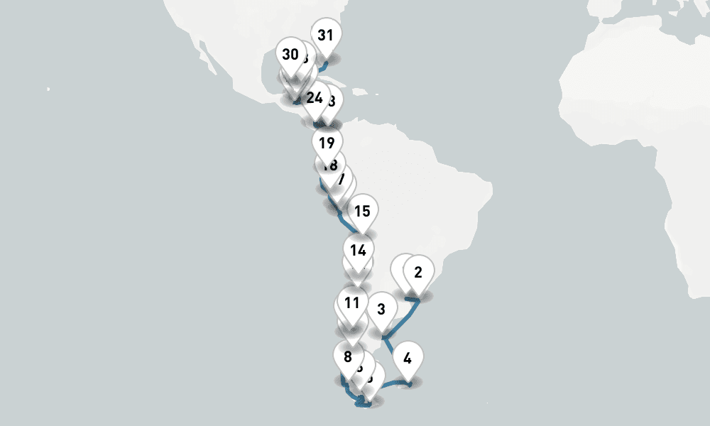 41 days, one-way from Buenos Aires to Fort Lauderdale 42日間