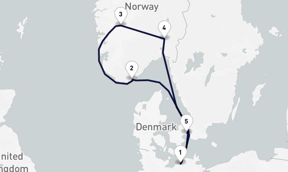 7 days, round-trip Northern Europe 8日間