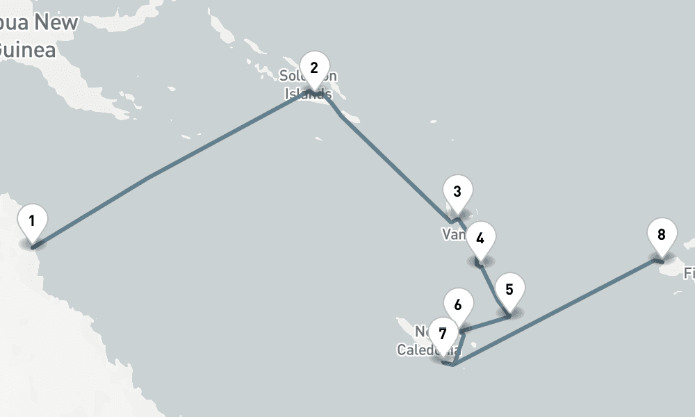 12 days, one-way from Cairns to Lautoka 13日間
