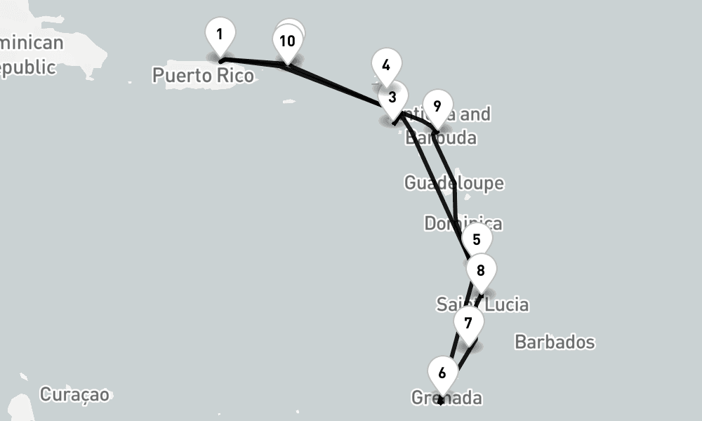10 days, round-trip San Juan To San Juan 11日間