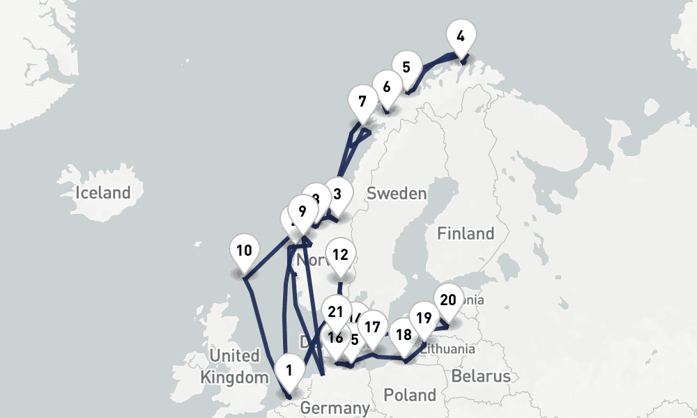 28 days, round-trip Arctic Circle Oktoberfest Collectors Voyage 29日間