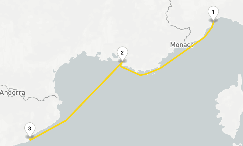 3 days, one-way from Savona to Marseille 4日間