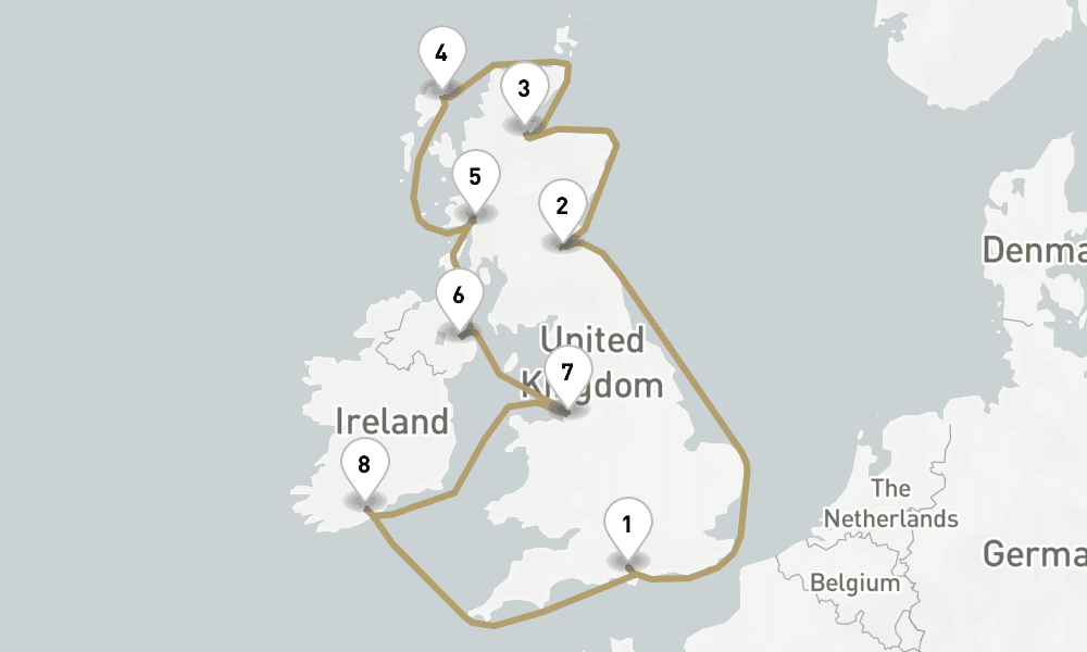 12 days, round-trip British Isles 13日間