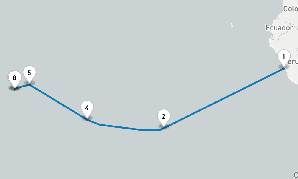 16 days, one-way from Callao-Lima to Papeete 17日間
