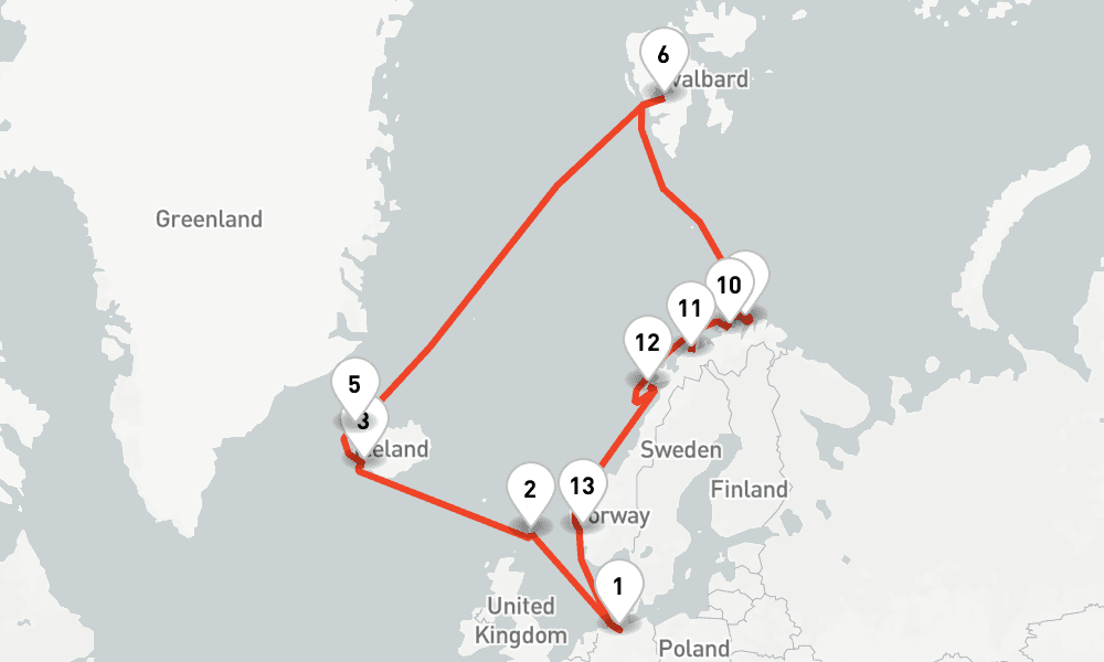 19 nights / 20 days, Hamburg Round trip