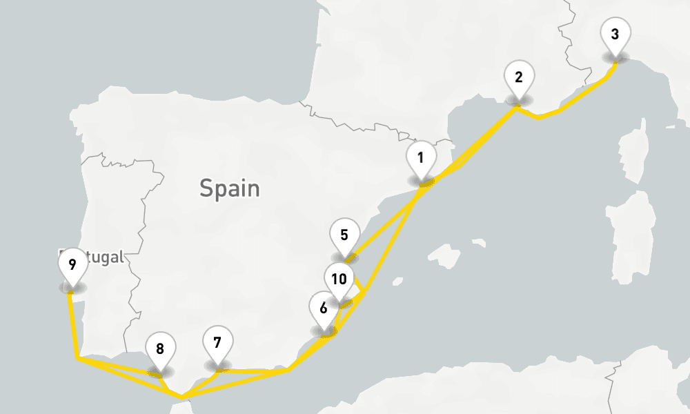 12 days, round-trip Western Mediterranean from Barcelona 13日間