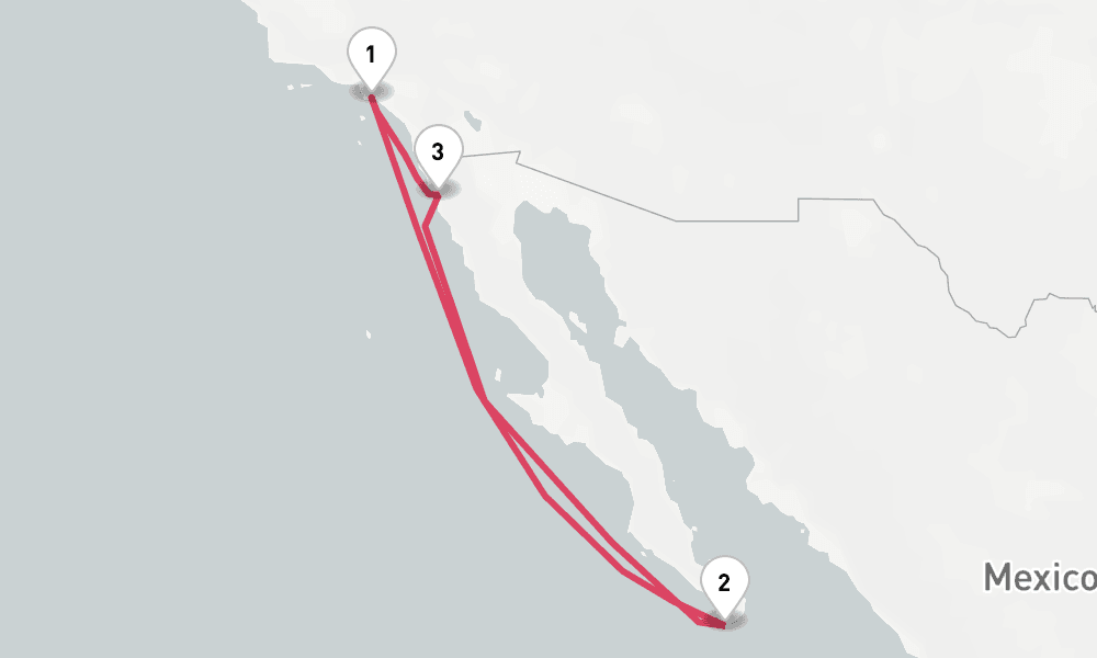 5 nights / 6 days, Los Angeles (San Pedro / Long Beach) Round trip