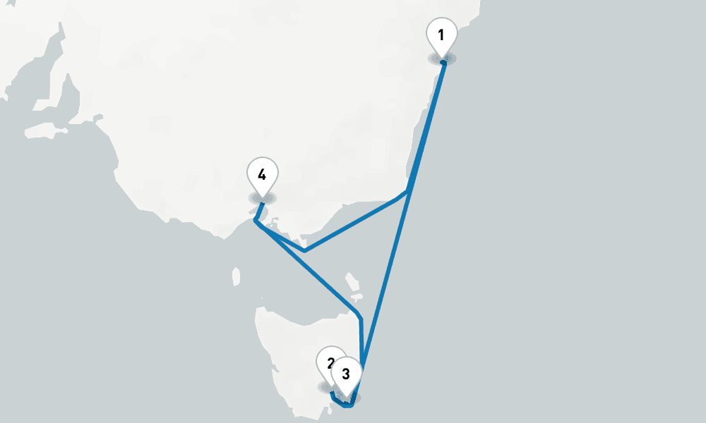 7 days, round-trip Tasmania 8日間