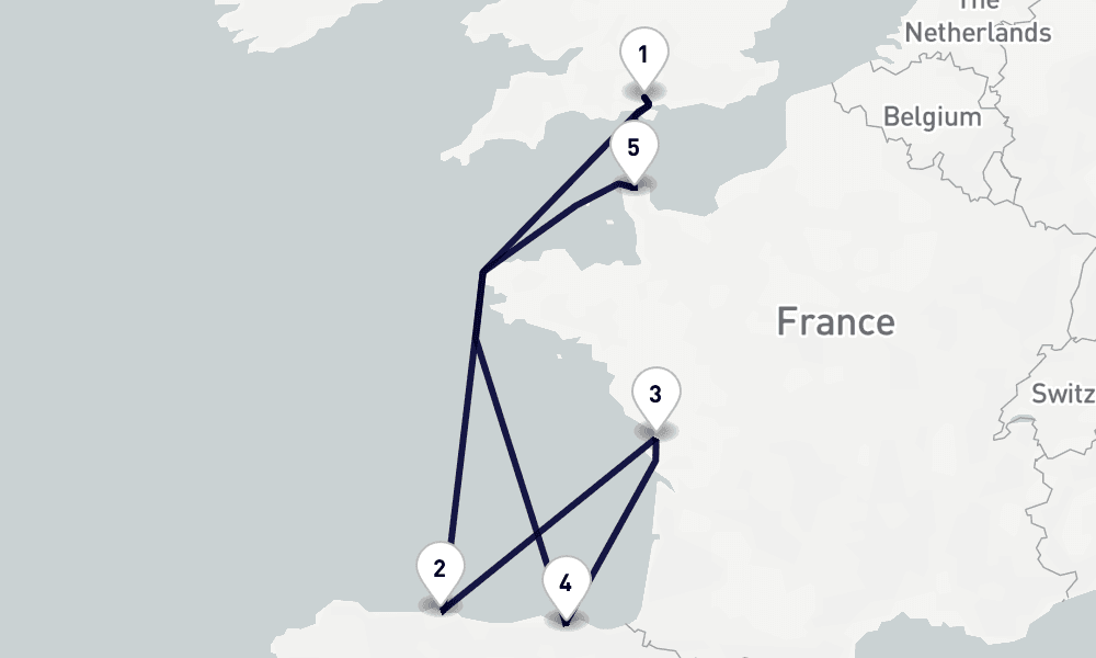 7 nights / 8 days, Southampton (England) Round trip