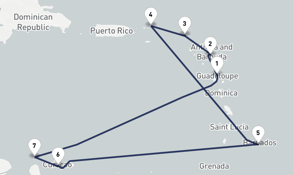 11 days, round-trip 11 Nuit Saveurs des Antilles 12日間