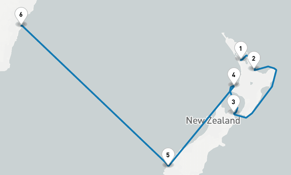 9 days, one-way from Auckland to Sydney 10日間