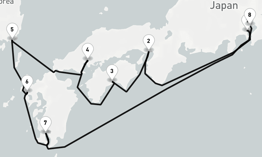 10 days, one-way from Yokohama to Tokyo 11日間