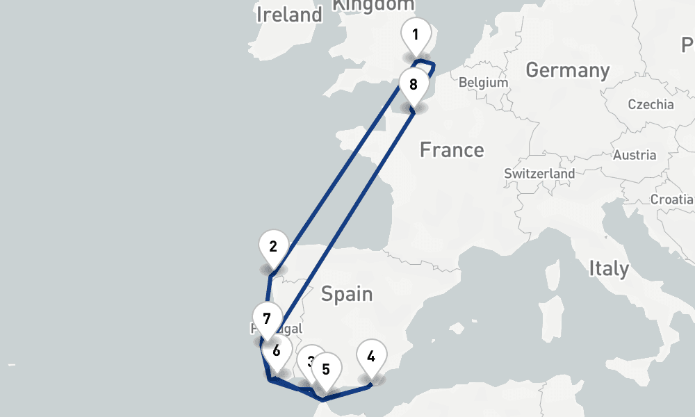 13 days, round-trip Historic Horizons Gibraltar And The Iberian Coast 14日間