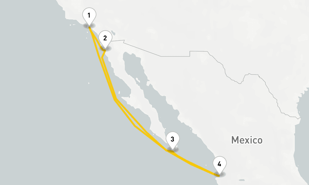 7 days, round-trip Ensenada, Cabo Vallarta Cruise 8日間
