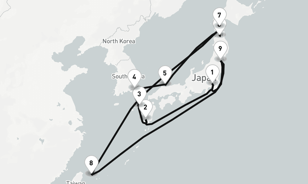 12 days, round-trip Tokyo To Tokyo 13日間
