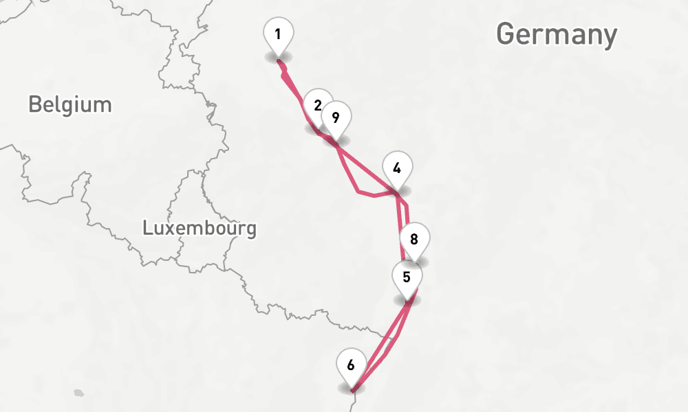 7 days, round-trip Rhine 8日間