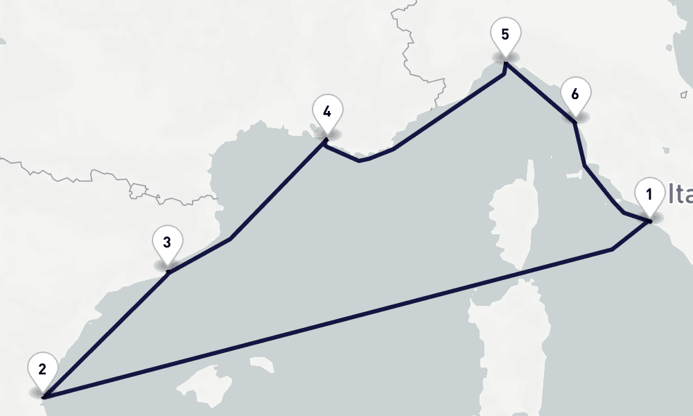 7 days, round-trip Mediterranean 8日間