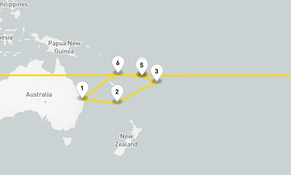 14 days, round-trip Mutiny On The Bounty Fiji 15日間