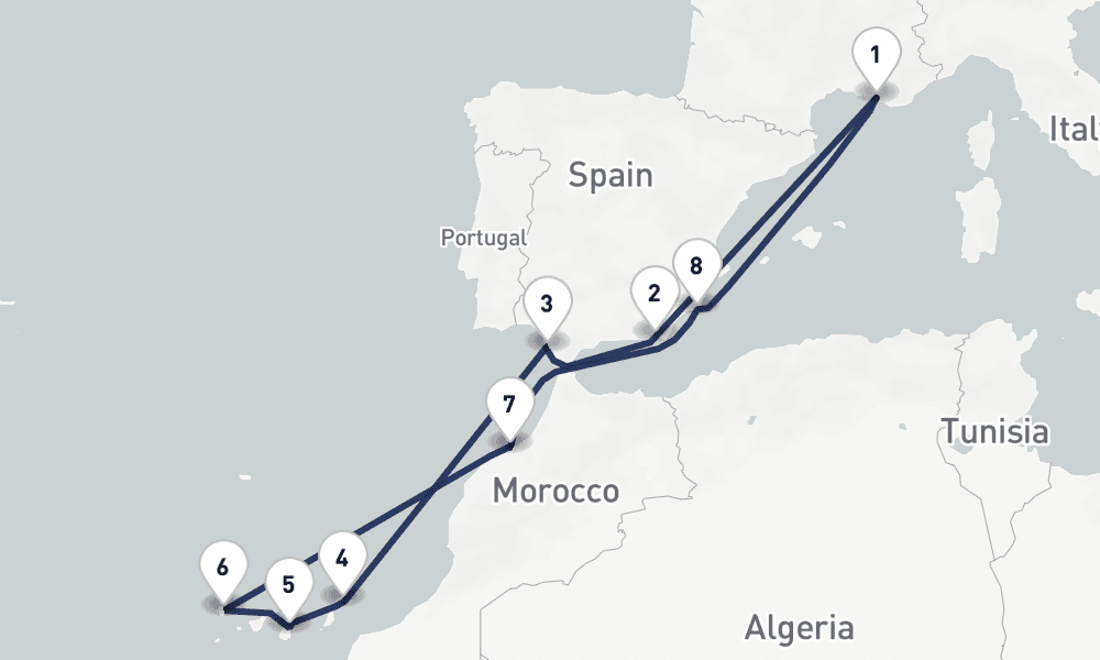 13 days, round-trip 13 Nuit Couleurs des Canaries 14日間