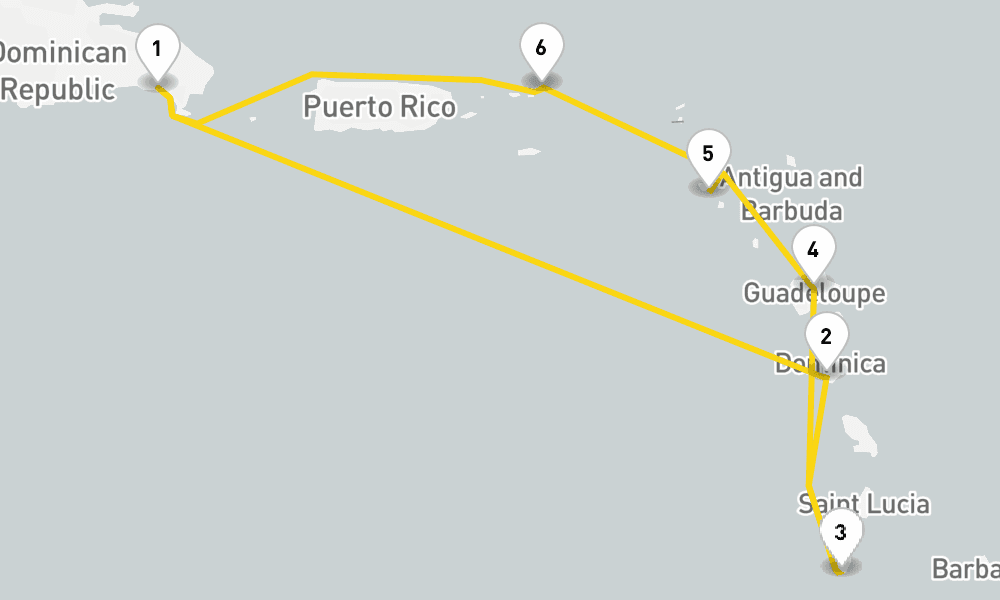 7 days, round-trip Caribbean Antilles from La Romana 8日間