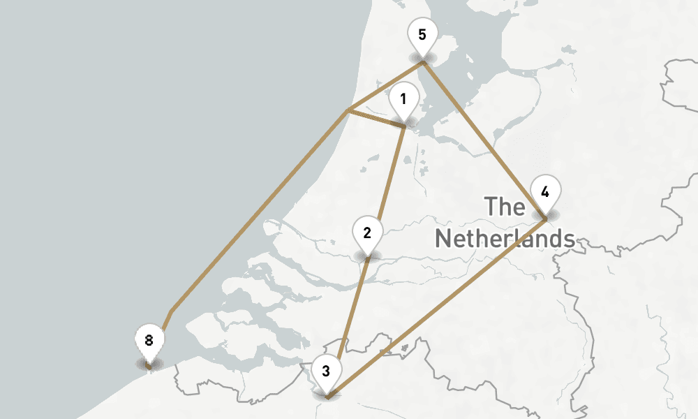 10 days, one-way from Amsterdam to Zeebrugge 11日間