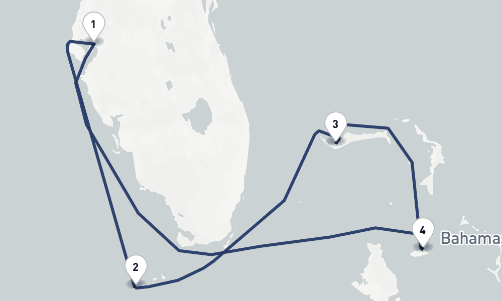 7 days, round-trip Key West Bahamas 8日間
