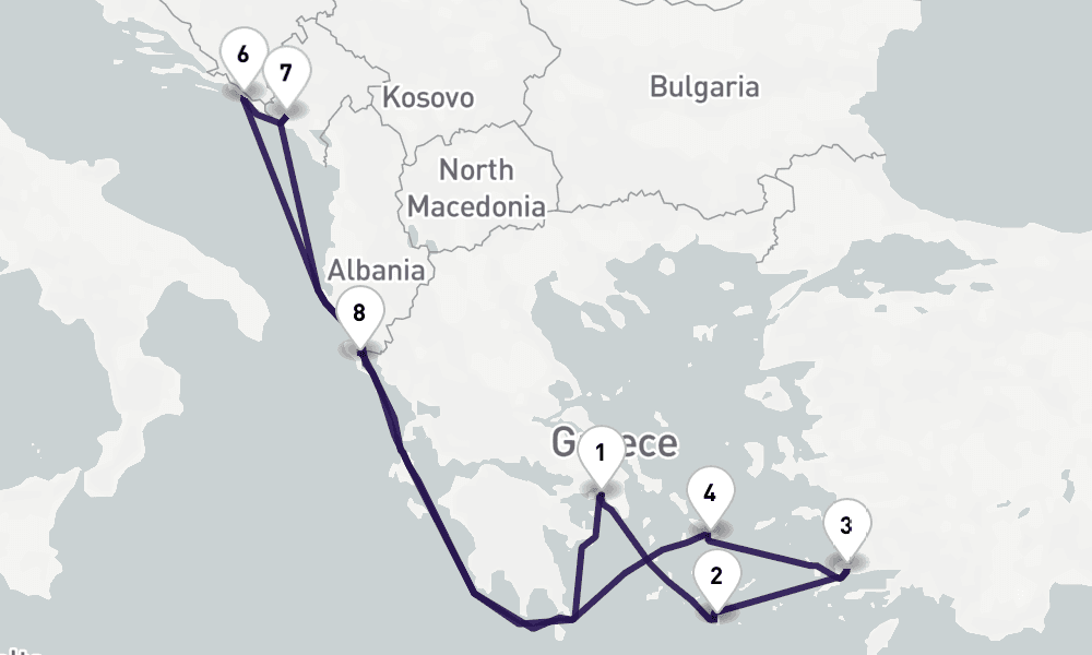 10 nights / 11 days, Piraeus (Athens, Greece) Round trip
