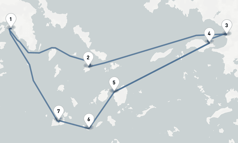 7 nights / 8 days, Piraeus (Athens, Greece) Round trip