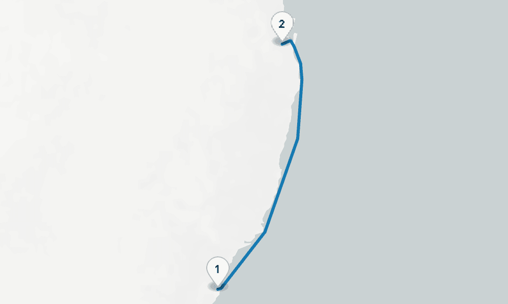 2 nights / 3 days, one-way from Sydney (NSW, Australia) to Brisbane (Queensland, Australia)