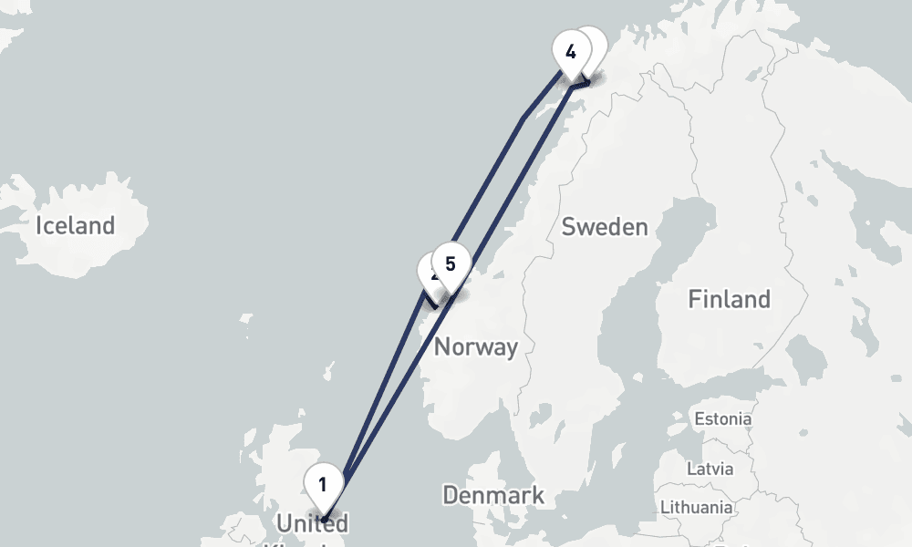 10 days, round-trip In Search of the Northern Lights 11日間