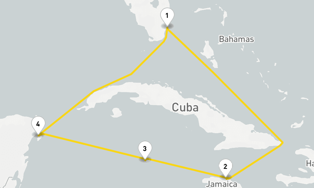 7 days, round-trip Mexico Western Caribbean 8日間