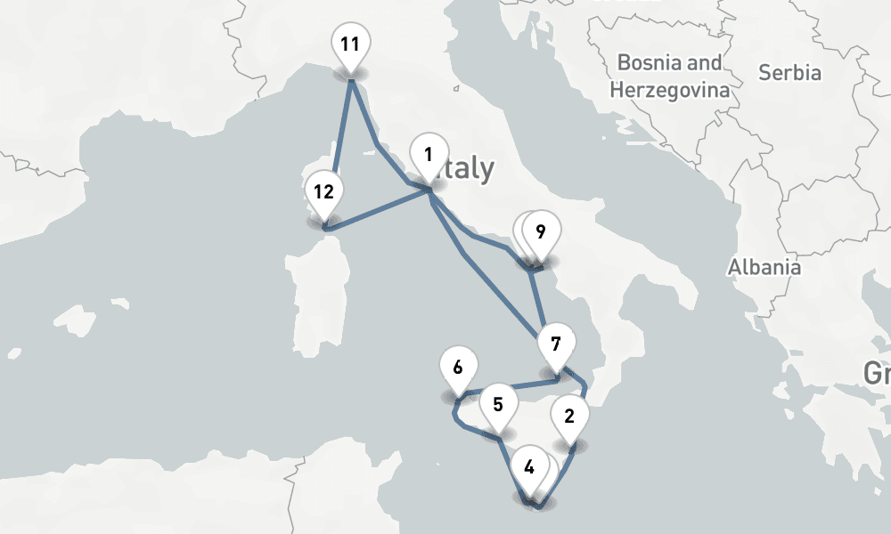 13 days, round-trip Historic Harbors of Italy Beyond 14日間